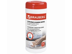 Салфетки влажные для глубокой очистки поверхностей Brauberg с эффектом скраб 40шт 513285