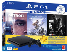 Игровая приставка Sony PlayStation 4 1Tb + HZD + Detroit + TLoUS + PS 3 месяца Выгодный набор + серт. 200Р!!!