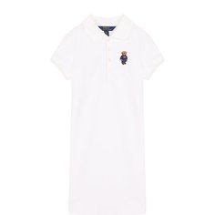 Хлопковое мини-платье прямого кроя с вышивкой Polo Ralph Lauren