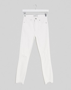 Белые джинсы скинни с завышенной талией Abercrombie & Fitch-Белый