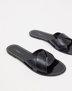 Черные сандалии с плетеными ремешками Bershka-Черный