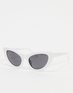 Белые солнцезащитные очки в оправе "кошачий глаз" Jeepers Peepers-Белый