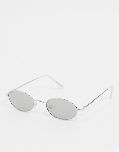Серебристые круглые солнцезащитные очки в стиле 90-х Noisy May-Серебристый