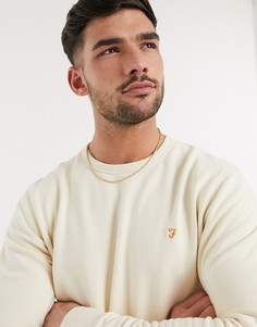 Кремовый свитшот с круглым вырезом и логотипом Farah Tim