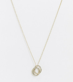 Позолоченное серебряное ожерелье с подвеской в виде колец Kingsley Ryan-Золотой