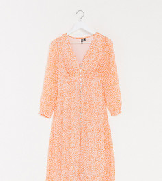 Оранжевое чайное платье с цветочным принтом и пуговицами Vero Moda Tall-Многоцветный