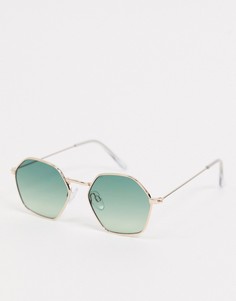 Круглые солнцезащитные очки с зелеными стеклами Burton Menswear-Синий