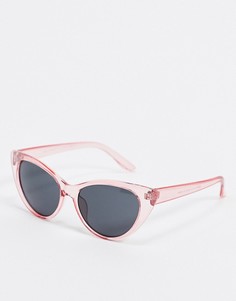 Солнцезащитные очки "кошачий глаз" в прозрачной розовой оправе SVNX-Розовый