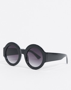 Большие круглые солнцезащитные очки SVNX-Черный