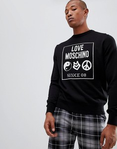 Черный джемпер с логотипом Love Moschino