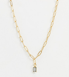 Ожерелье-цепочка с позолотой 14 карат и драгоценным камнем Reclaimed Vintage