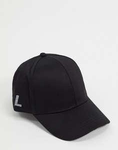 Черная кепка с инициалом "L" ASOS DESIGN-Черный