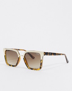 Солнцезащитные очки в черепаховой оправе с золотистой отделкой Quay Australia-Коричневый