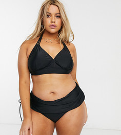 Черный бикини топ-халтер с завязкой сзади от комплекта Junarose-Черный цвет