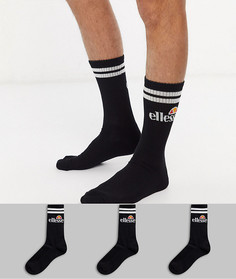 Набор из 3 пар мужских черных спортивных носков Ellesse-Черный