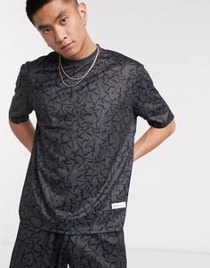 Черная футболка от комплекта со сплошным принтом Arcminute-Черный