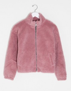 Розовая куртка из искусственного меха на молнии I Saw It First-Розовый