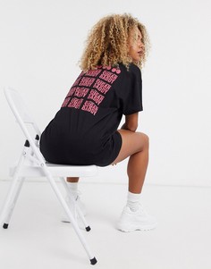 Платье-футболка с принтом на спине New Girl Order-Черный