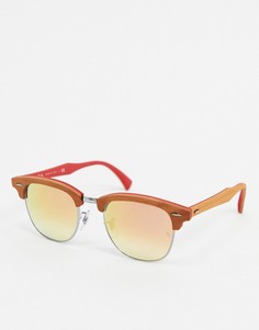 Солнцезащитные очки-клабмастеры Ray-Ban-Коричневый