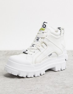 Белые ботинки на плоской подошве Buffalo-Белый