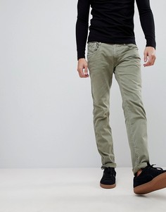 Узкие джинсы цвета хаки Replay Anbass-Зеленый
