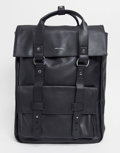 Черный рюкзак с карманом спереди и двумя ремешками ASOS DESIGN