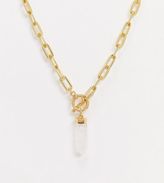 Ожерелье с покрытием 14-каратным золотом и амазонитом Reclaimed Vintage inspired-Золотой