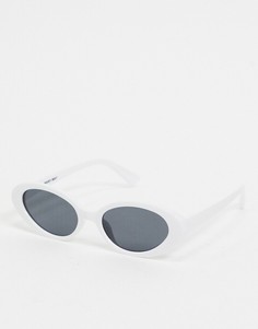 Солнцезащитные очки в стиле ретро с белой овальной оправой Noisy May-Белый