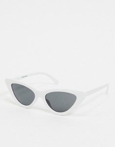 Солнцезащитные очки "кошачий глаз" в белой оправе Noisy May-Белый
