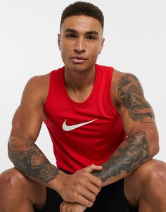 Красная майка с логотипом-галочкой Nike Basketball-Красный