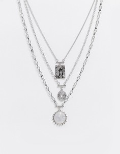 Серебристое ярусное ожерелье с подвеской Liars & Lovers-Серебристый
