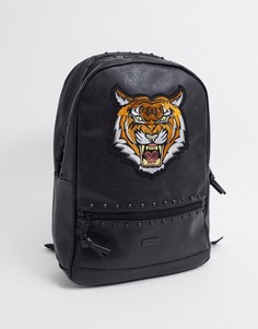 Черный рюкзак с принтом тигра Spiral