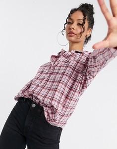 Розовая свободная рубашка в клетку Heartbreak-Розовый