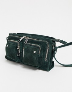 Зеленая замшевая сумка с карманами на молниях Nunoo-Зеленый