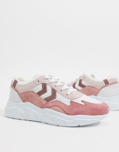 Розовые кроссовки на массивной подошве Hummel-Розовый цвет