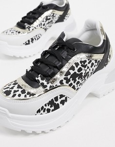 Кроссовки на массивной подошве с леопардовым принтом KG by Kurt Geiger-Многоцветный