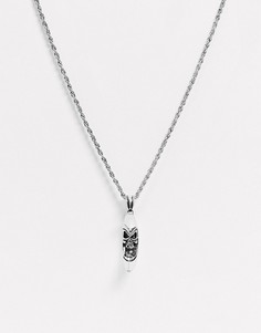 Серебристое ожерелье с подвеской-полумесяцем Reclaimed Vintage inspired-Серебряный