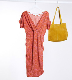 Облегающее платье миди с открытыми плечами и цветочным принтом Mamalicious Maternity-Мульти Mama.Licious