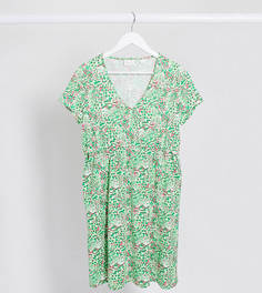 Зеленое платье-футболка с абстрактным принтом Mamalicious Maternity-Многоцветный Mama.Licious