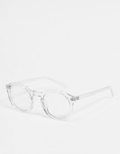 Круглые очки с прозрачными стеклами Burton Menswear-Белый