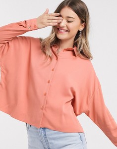 Укороченная рубашка рыжего цвета ASOS DESIGN-Оранжевый цвет