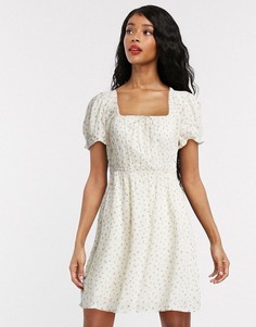 Белое платье с цветочным принтом Billabong-Белый