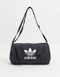 Черная небольшая сумка дафл с логотипом-трилистником adidas Originals-Черный цвет