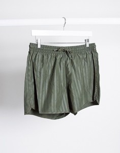 Зеленые полосатые шорты для плавания в беговом стиле Weekday-Зеленый цвет