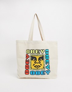 Бежевая сумка-тоут Obey-Бежевый