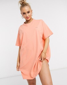 Платье-футболка в стиле oversized кораллового цвета Night Addict-Оранжевый