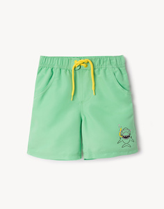 Бирюзовые пляжные шорты с принтом для мальчика Gloria Jeans