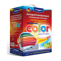 Стиральный порошок TOPPERR Color, автомат, 1.5кг, цветное белье, концентрат
