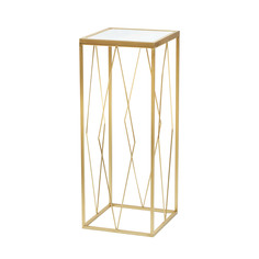 Подставка интерьерная Glasar с белым мрамором 25х25х62см ГЛАСАР