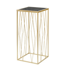 Подставка интерьерным Glasar с черным мрамором 30х30х67см ГЛАСАР